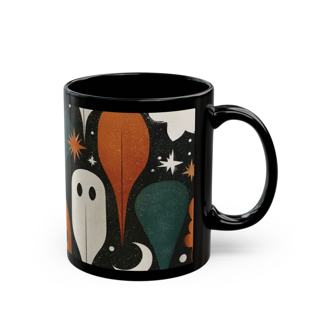 Spooky Ghosts Coffee Mug, Halloween Mug, Cute Mug Gift, Whimsical Mug, Halloween Decor, mid century