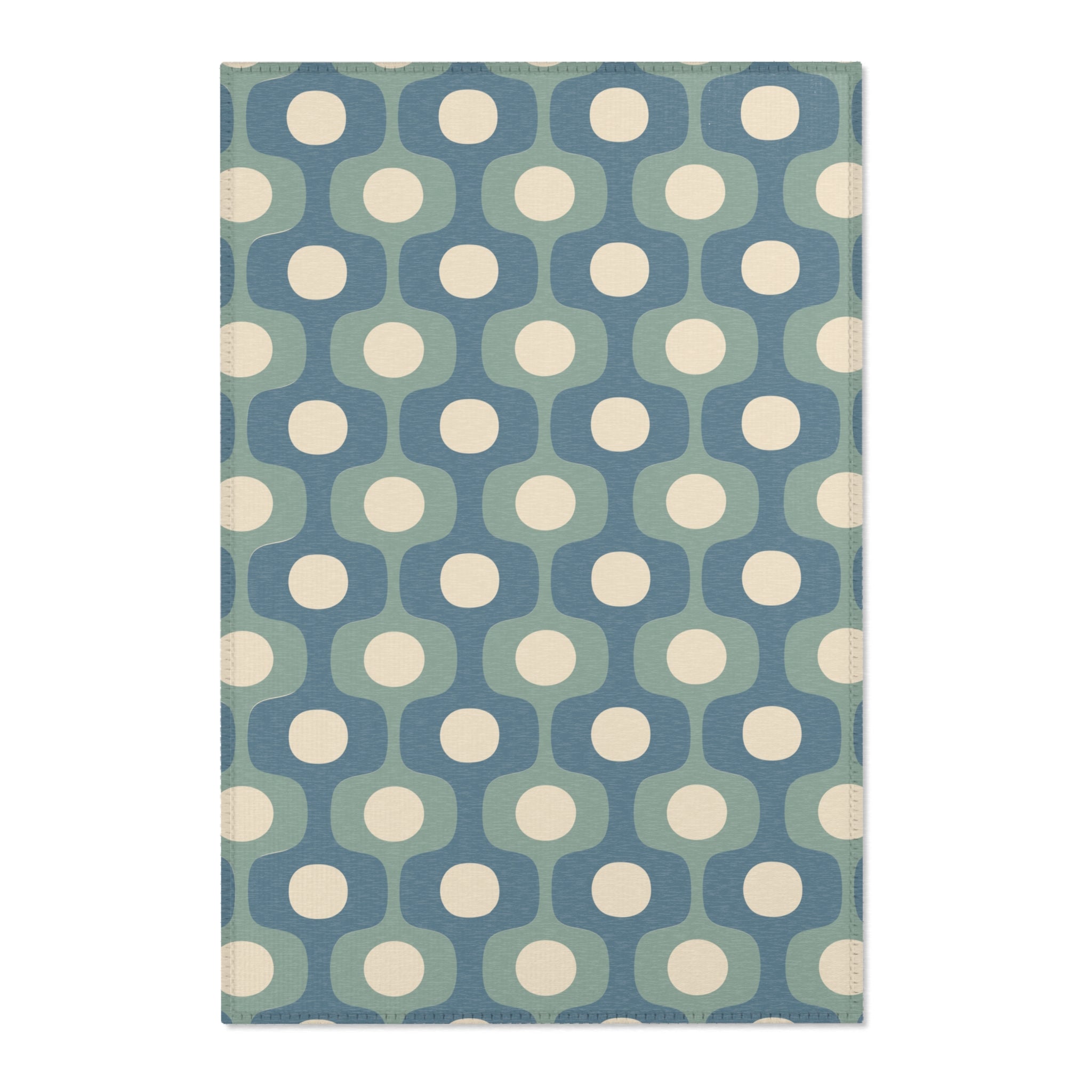 Halo Mid-Century Geometry Area Rug | Blue Sage Cream Nursery Rug