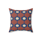 Terracotta Navy Geometric Throw Pillow | Mid Century