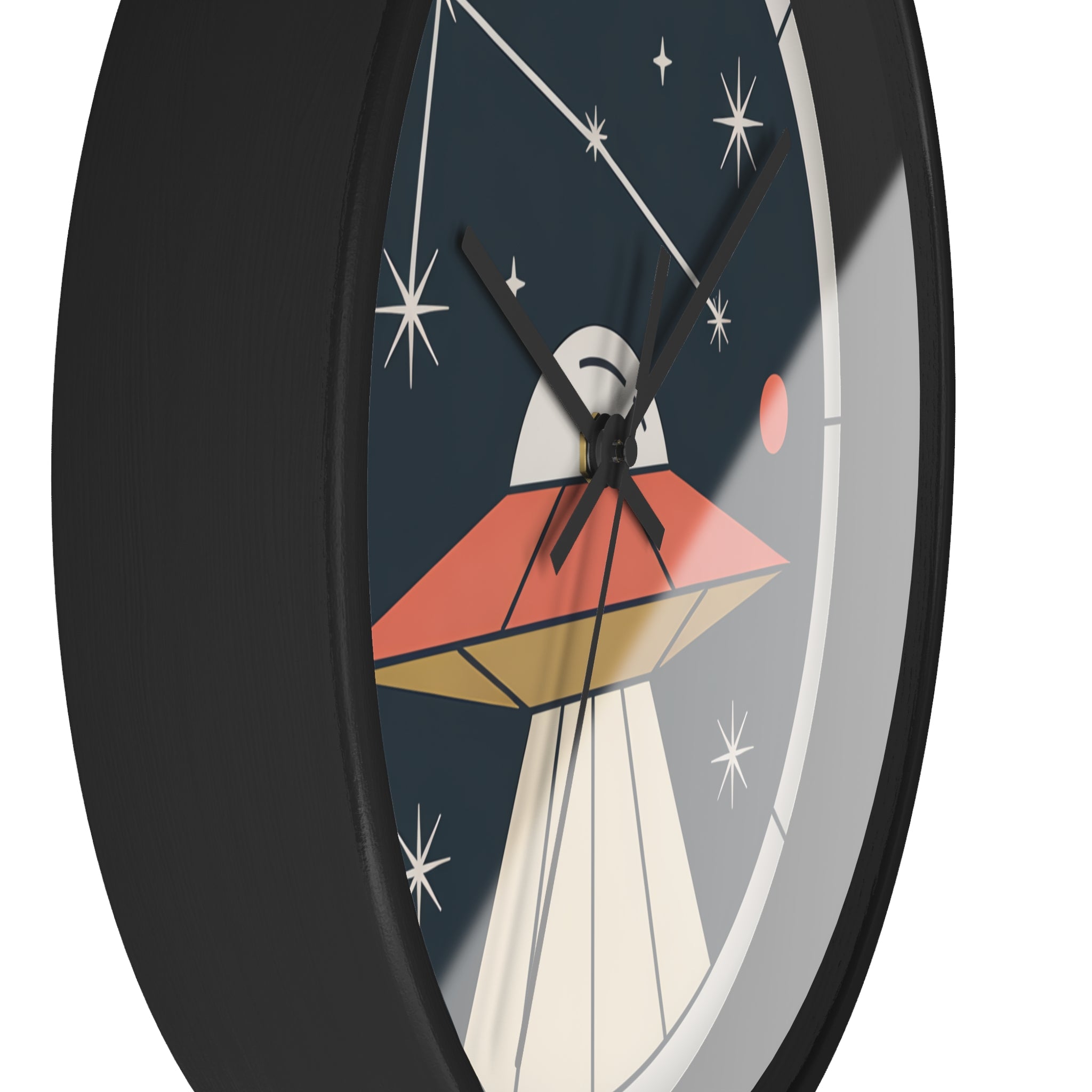 Mid Century Modern Clock, UFO Constellation Wall Clock, Minimal Space Age Decor, Atomic Star Diagram, Retro Sci Fi
