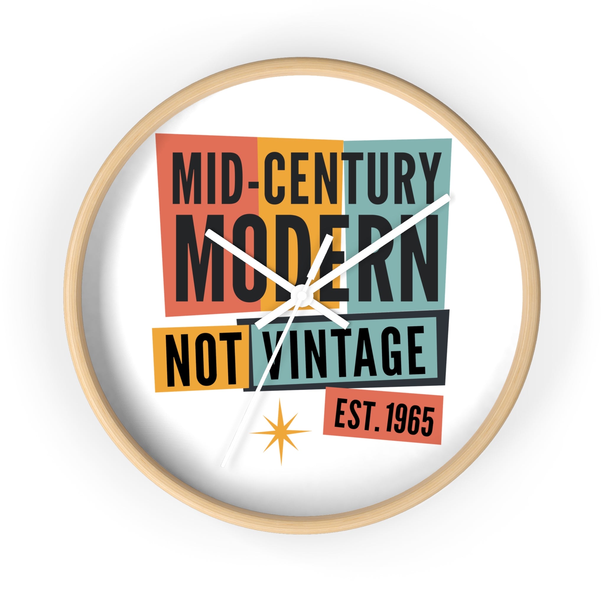 Mid-Century Modern Year Clock | Personalized EST. [YEAR] Wall Clock