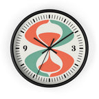 Mid Century Modern Clock | Atomic Retro Minimalist Abstract Hourglass Wall Clock