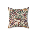 Folk Botanical Jaguar Faux Suede Throw Pillow