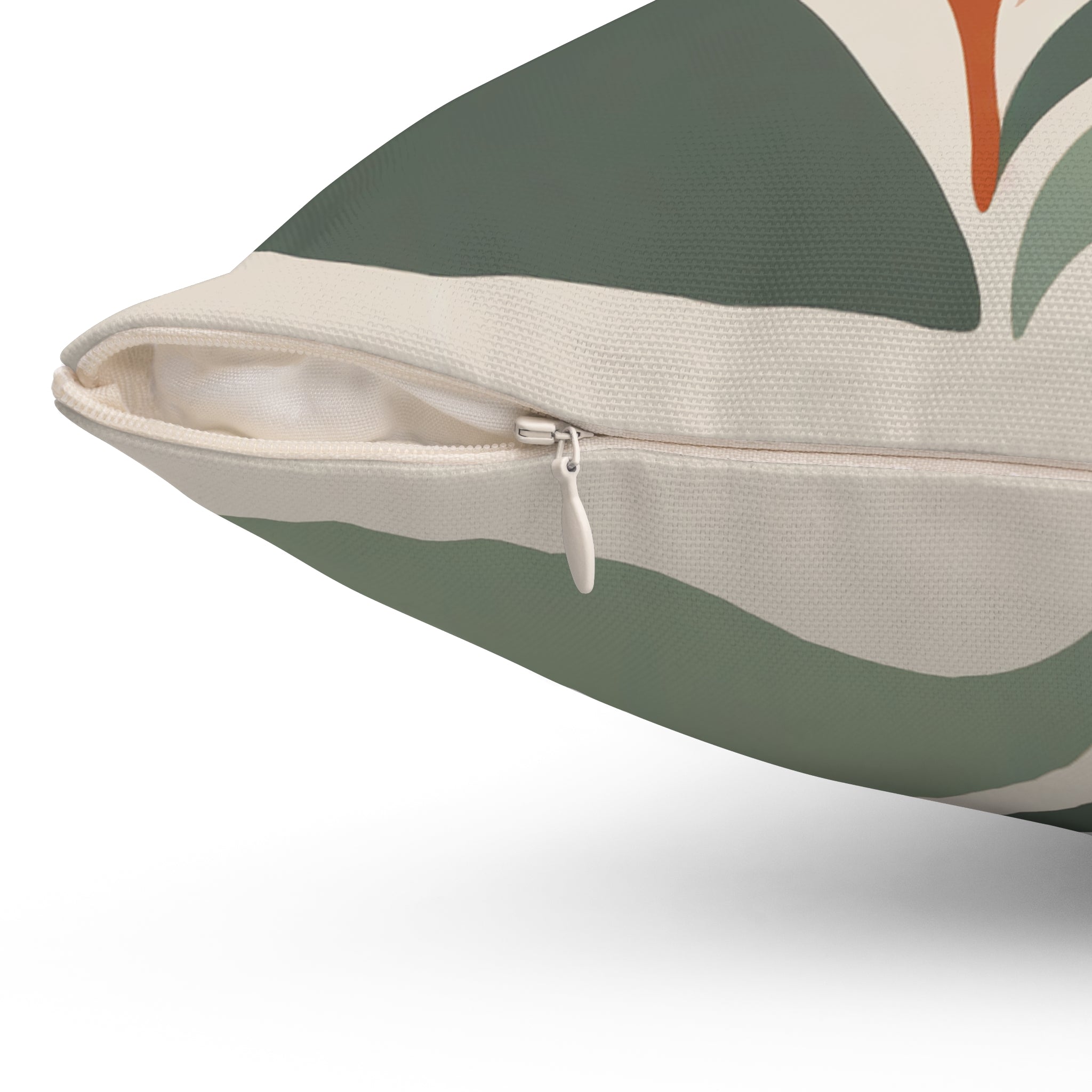 Mid Century Cushion | Abstract Floral Throw Pillow in Terracotta Rust Blush Sage