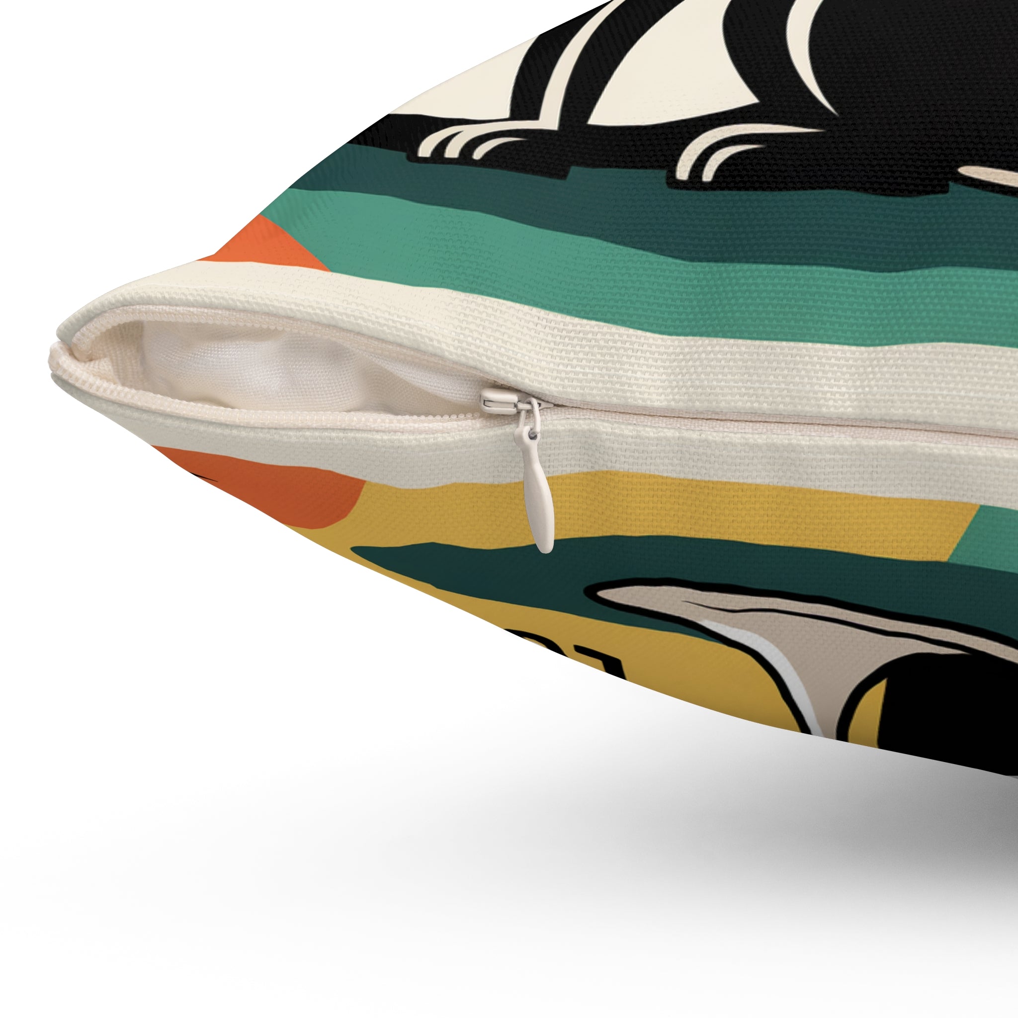 Bad Kitty Lounge Mod Pillow , Retro Cat Throw Pillow, Mid Century Modern Home Decor, Atomic Cat Cushion, Gift for Cat Lovers