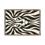 Abstract Lion Woven Blanket | Animal Print Throw