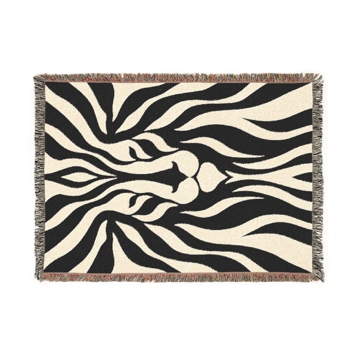 Abstract Lion Woven Blanket | Animal Print Throw