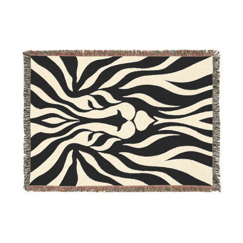 Abstract Lion Woven Blanket | Animal Print Throw