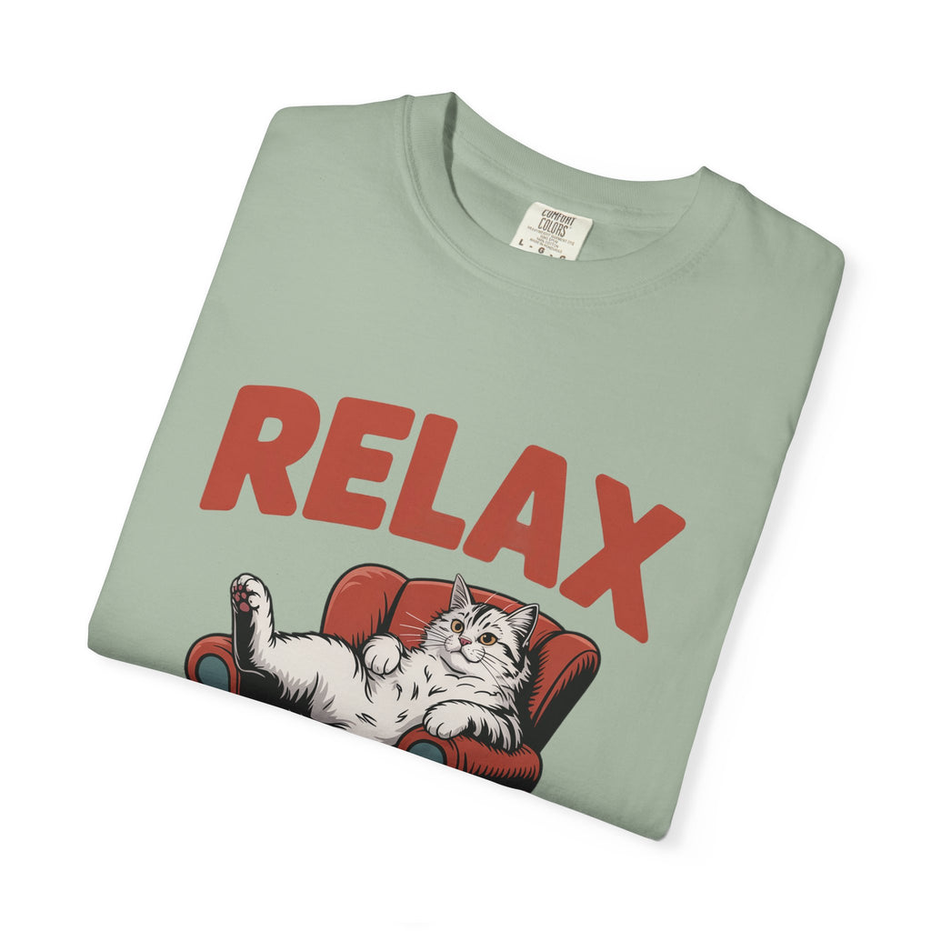 Funny Cat Shirt, Relax The Laundry Can Develop Character Tee, Retro Cat Lover Gift, Vintage Lazy Cat Graphic
