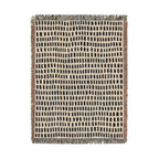 Updated Hand-Drawn Grid Texture Woven Blanket | Cream Background