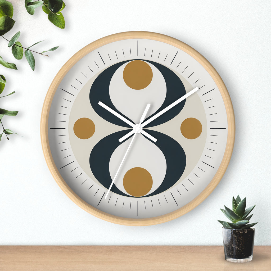 Mid Century Modern Clock | Atomic Retro Minimalist Hourglass Wall Clock