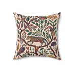 Folk Botanical Jaguar Faux Suede Throw Pillow