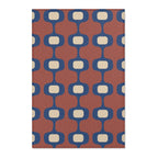 Geometric Hourglass Area Rug | Blue Terracotta Cream