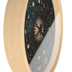 Eclipse Sun Occult Chart Wall Clock | Alchemical Glyphs, Antique Gold