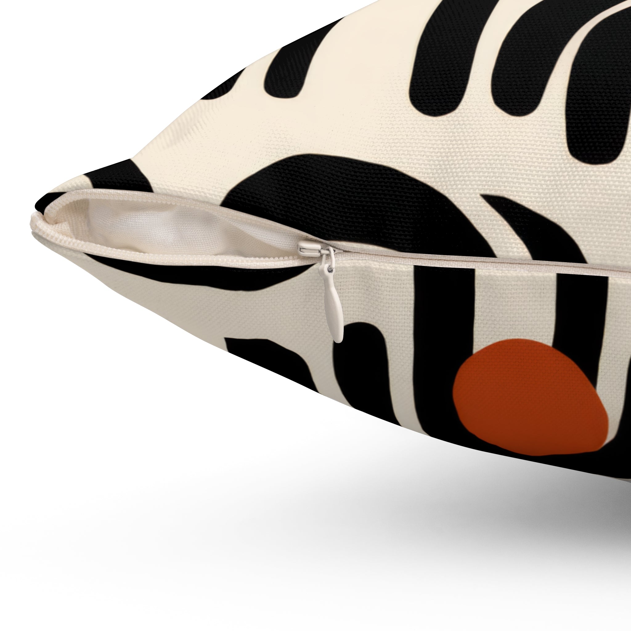 Modern Abstract Arch Pillow | Graphic Mid Century Throw Pillow | Black Terracotta Accent Cushion