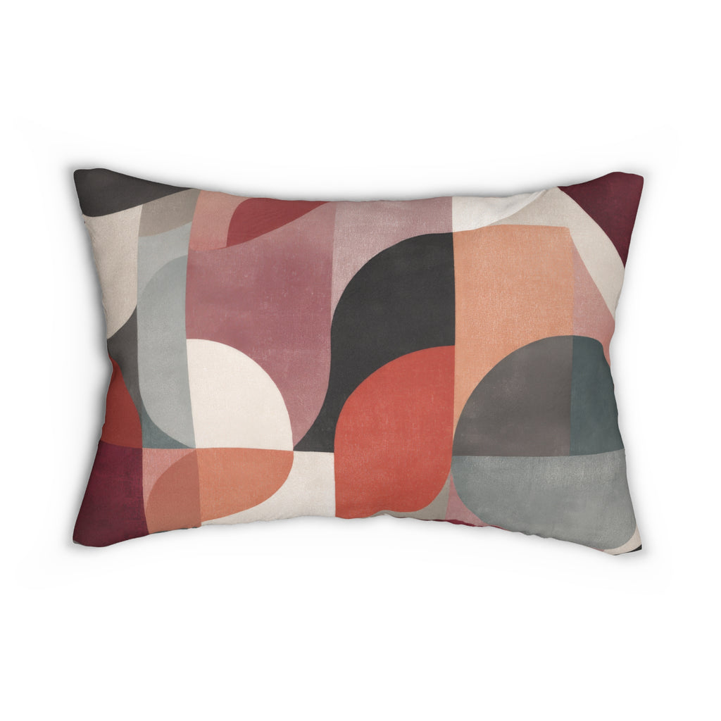 Bauhaus Circles Mid-Century Modern Geometric Lumbar Pillow