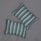 Retro Green Geometric Lumbar Pillow | Mid Century Decor