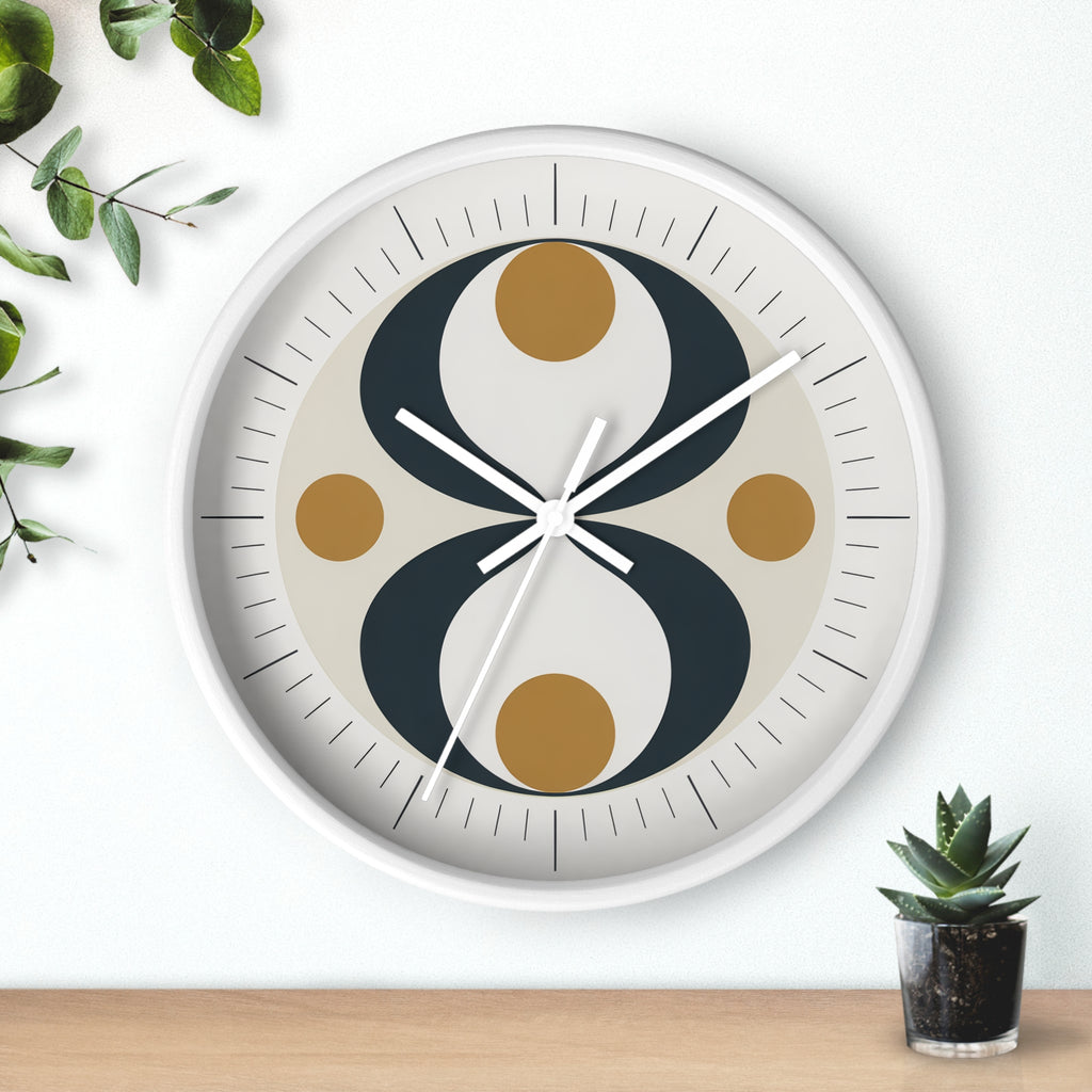 Mid Century Modern Clock | Atomic Retro Minimalist Hourglass Wall Clock