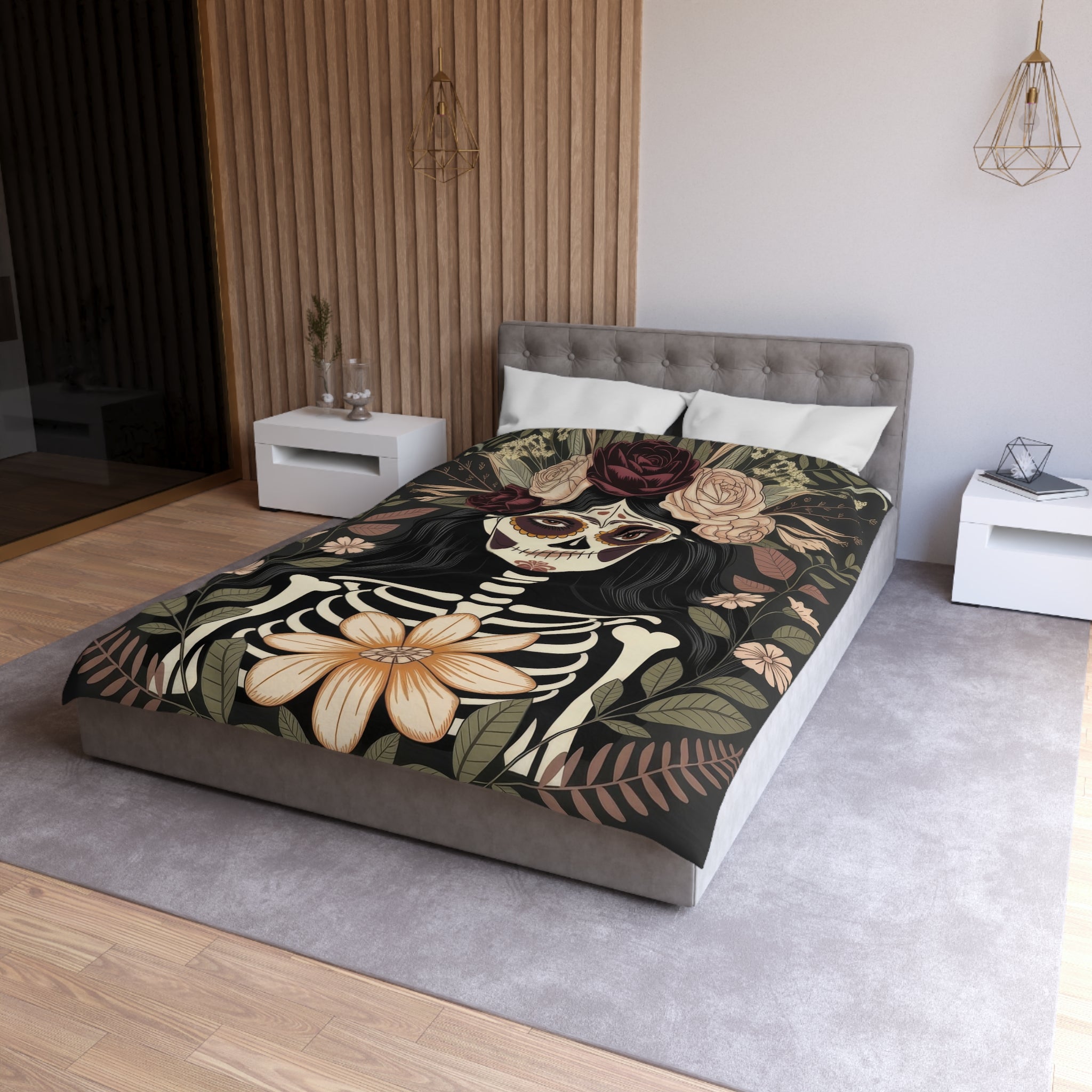 La Catrina Skull Gothic Microfiber Duvet Cover | Day of the Dead