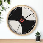 Black cream and red atomic pinwheel mid-century modern wall clock alternate product view 16