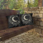 Crescent Moon Outdoor Pillow | Celestial Boho Patio Decor