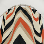 Retro Chevron Shower Curtain | Terracotta Black Cream