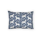 Scandinavian Dala Horse Pattern Cotton Pillow Sham | Navy Folk Art