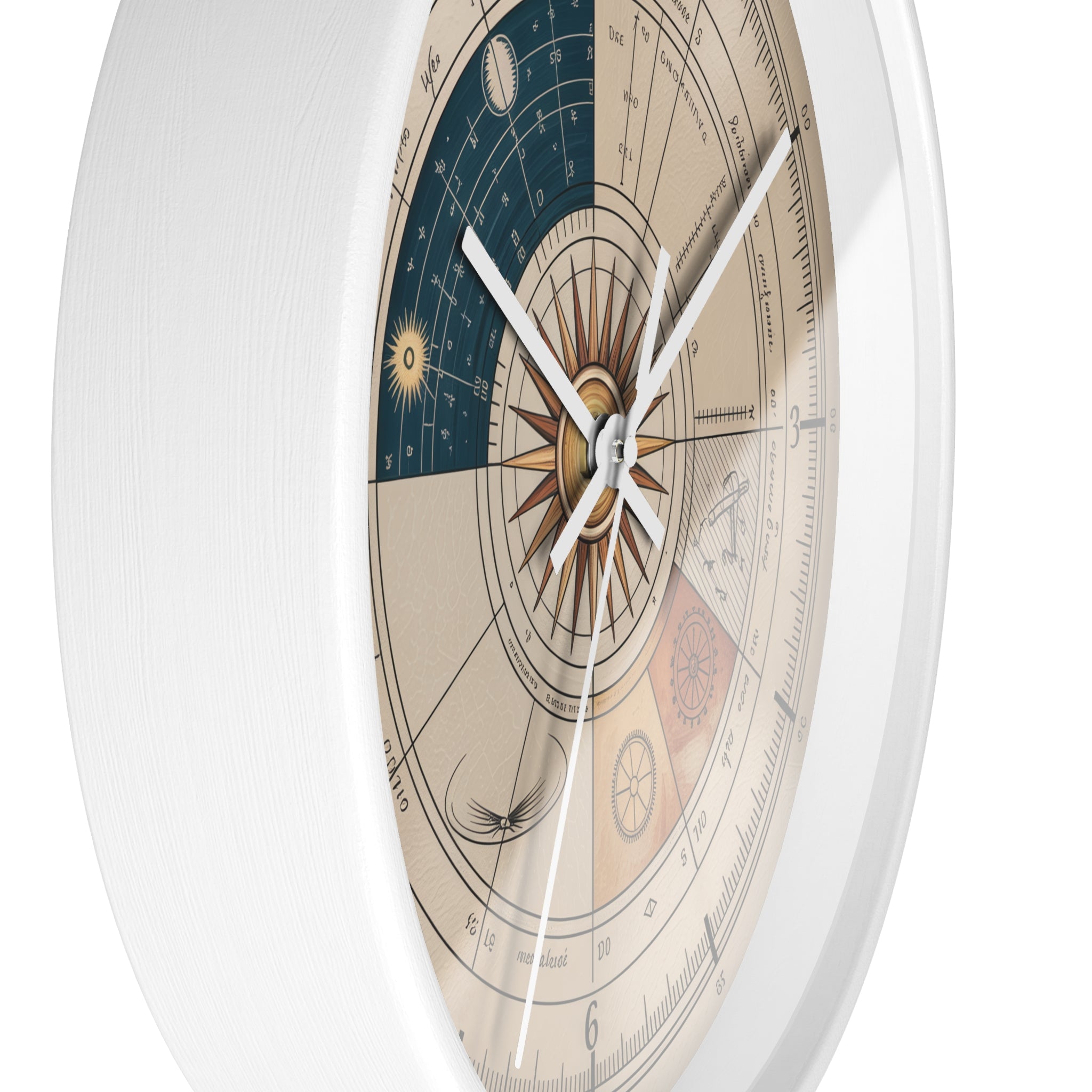 Leonardo da Vinci Chronometer Wall Clock | Renaissance Sketchbook Astronomy