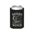 Black Rodeo Witch can cooler with distressed Western cowboy hat artwork