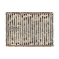 Hand-Drawn Grid Texture Woven Blanket | Black Cream Minimalist Throw