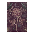 Spider Web Rose Gothic Area Rug | Raven Crescent Moon, Dark Academia Decor