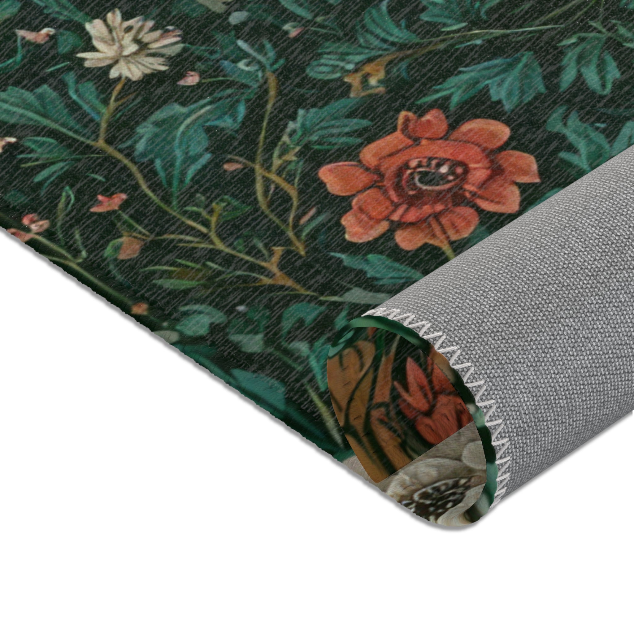 William Morris Botanical Area Rug | Vintage Floral Forest Green