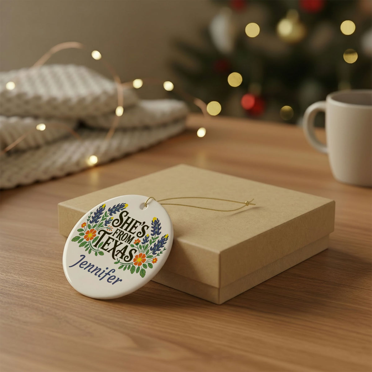 She's From Texas Ornament | Personalized Name & Year