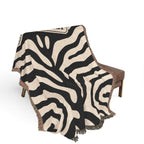 Personalized Zebra Print Woven Blanket | Custom Name Throw
