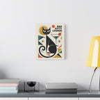 Art Deco Black Cat Martini Canvas | Bad Kitty