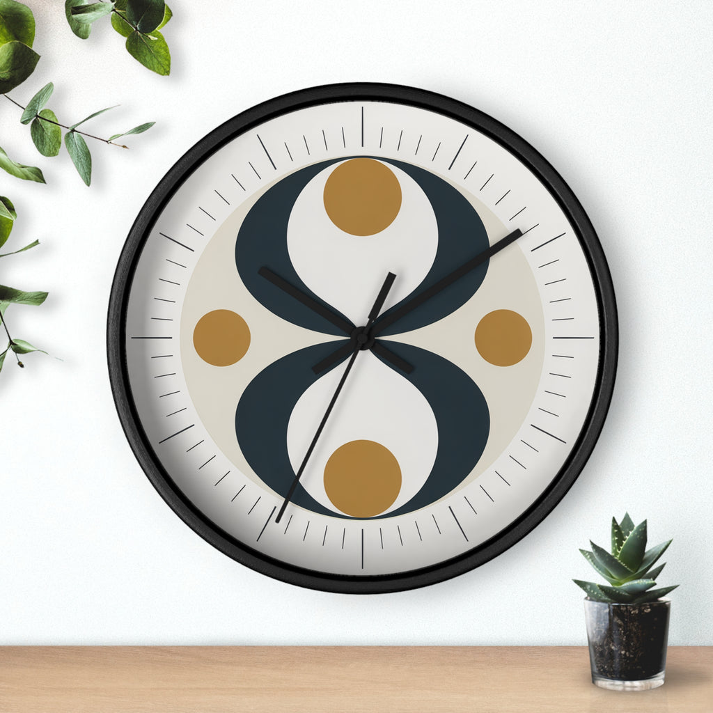 Mid Century Modern Clock | Atomic Retro Minimalist Hourglass Wall Clock