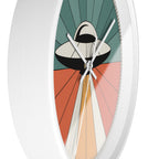 UFO Sunburst Wall Clock | Teal Orange Atomic Decor