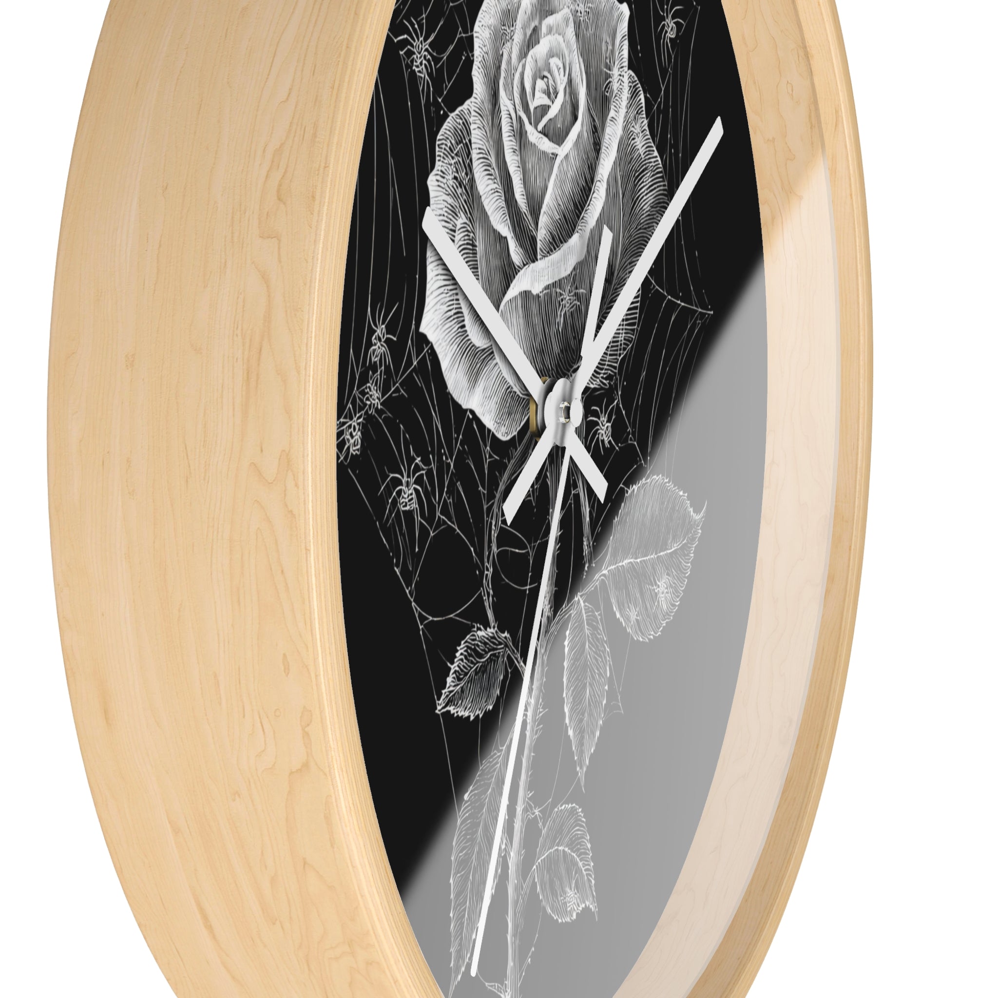 Gothic Rose Spiderweb Wall Clock | Victorian Dark Academia Decor