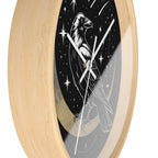Raven Crescent Moon Wall Clock | Gothic Celestial Decor