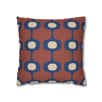 Terracotta Navy Geometric Faux Suede Pillow Cover