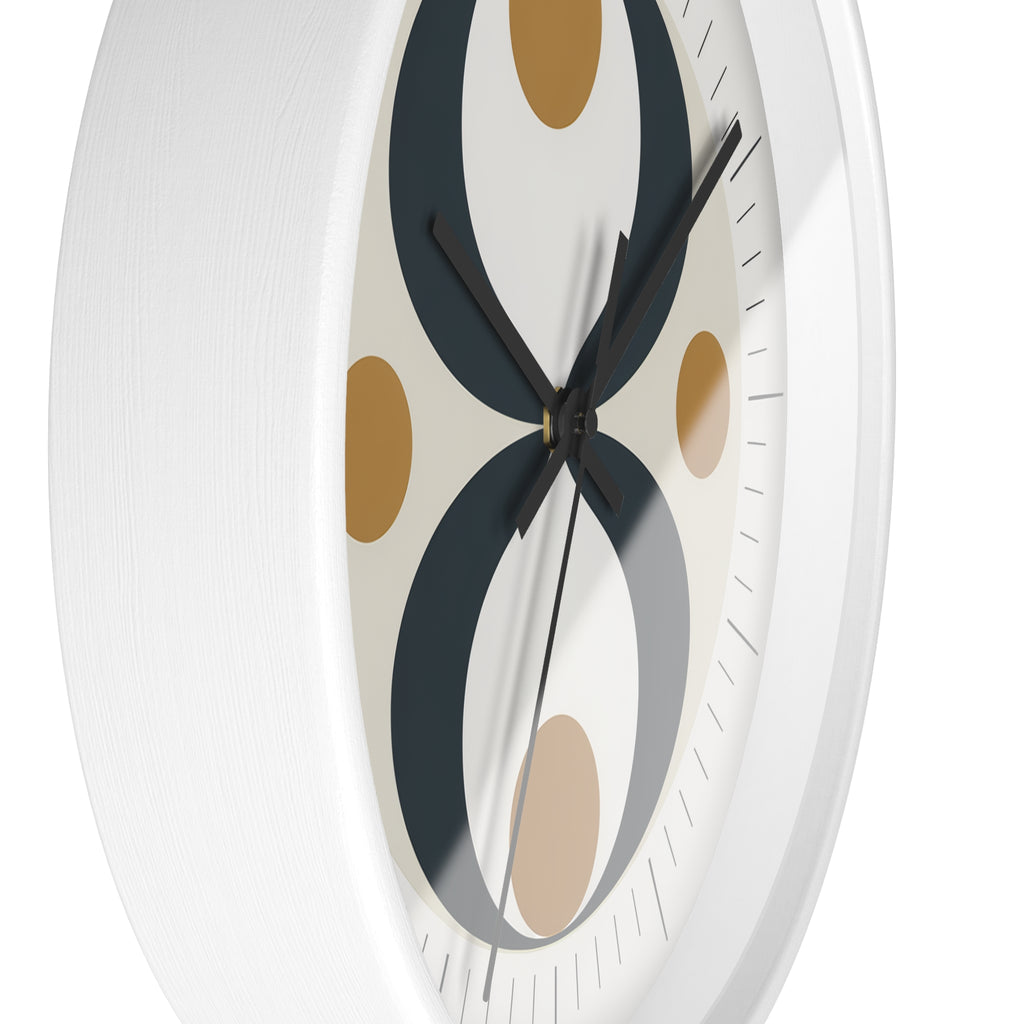 Mid Century Modern Clock | Atomic Retro Minimalist Hourglass Wall Clock