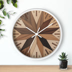 Maple Leaf Wall Clock | Marquetry-Style MCM Decor