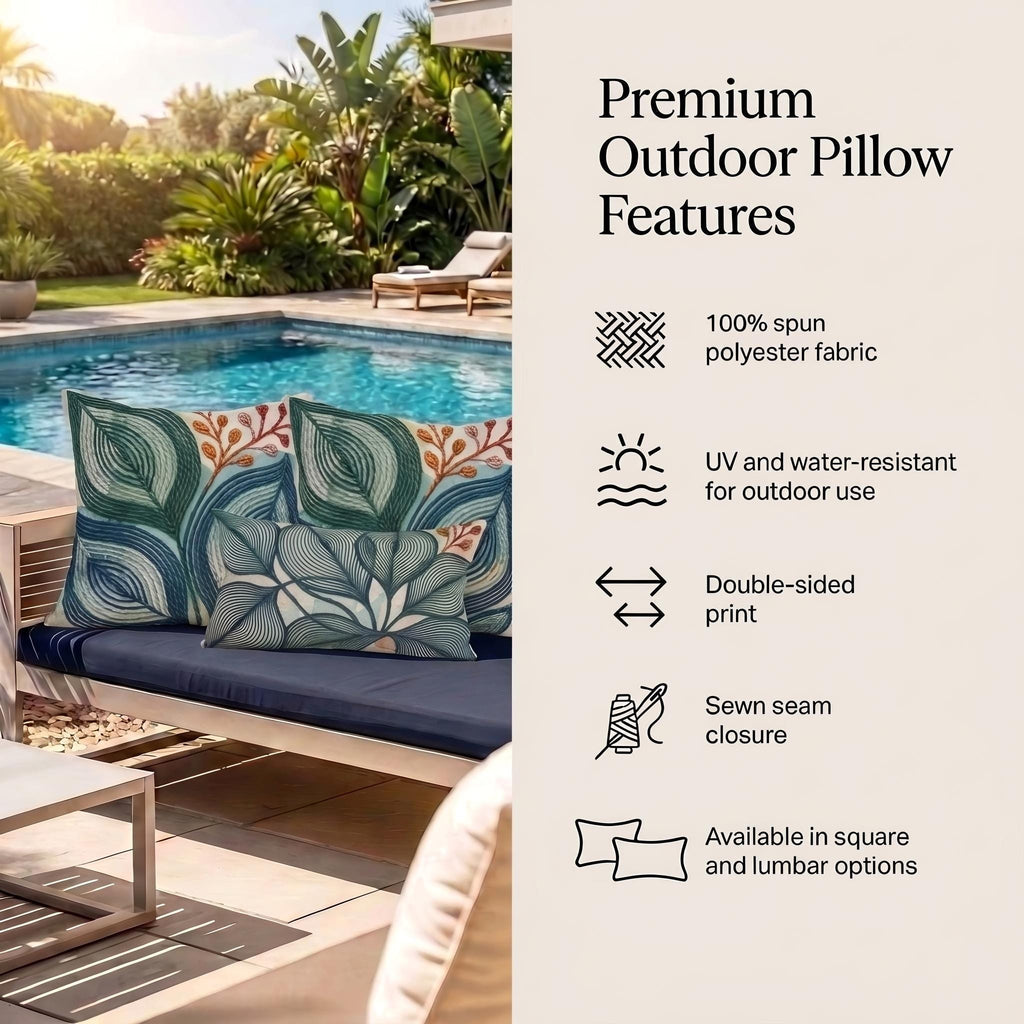 Outdoor pillow features including UV resistance, water resistance and double-sided print