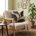 Autumn leaves woven pillow styled lifestyle image