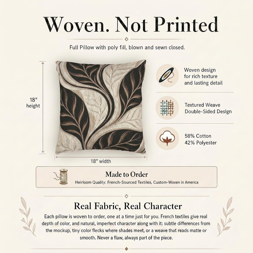 Autumn leaves woven pillow product detail image