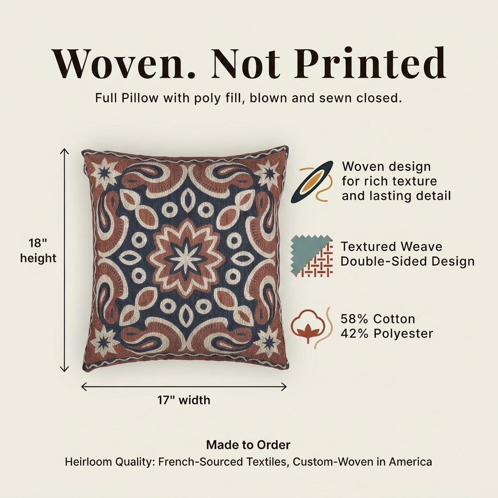 Boho Medallion Woven Pillow product detail image