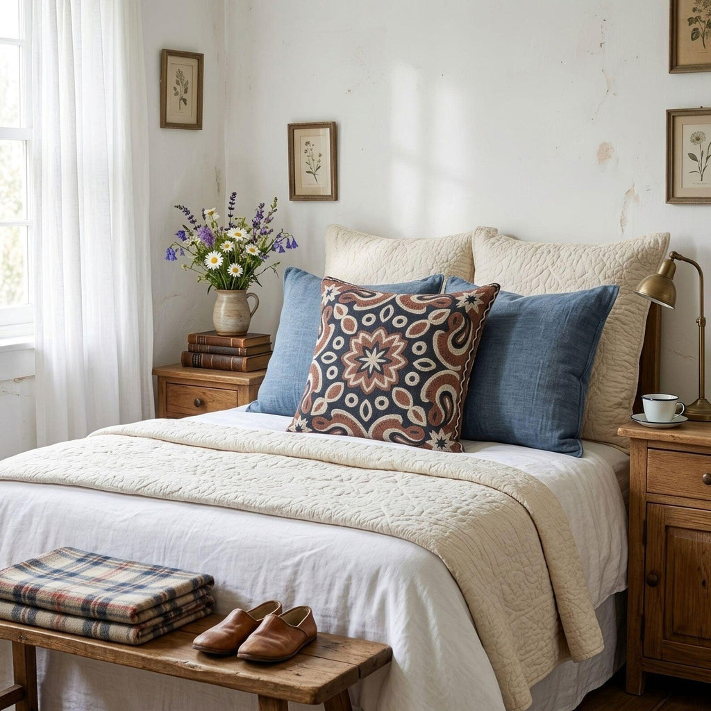 Boho Medallion Woven Pillow product detail image