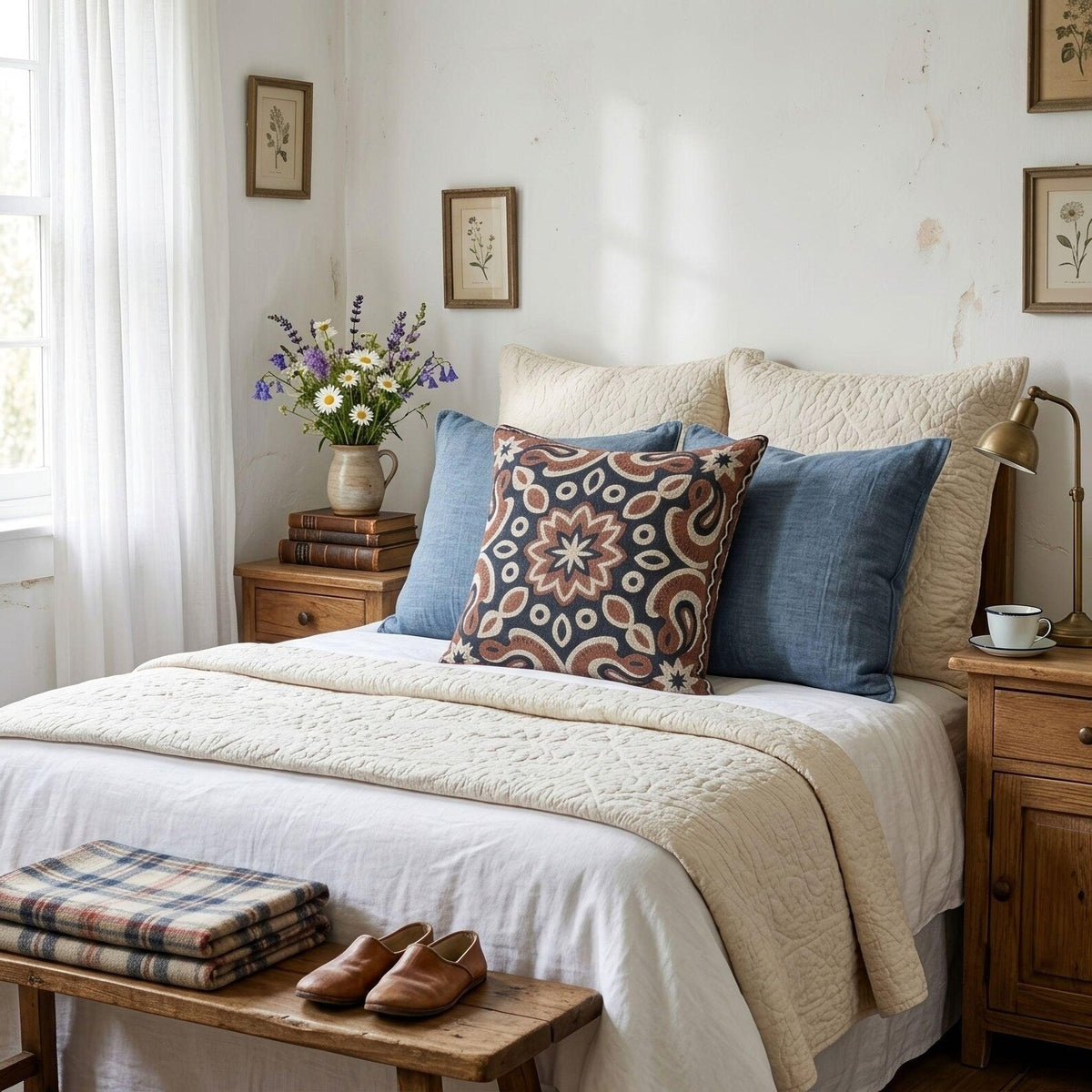 Boho Medallion Woven Pillow product detail image
