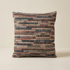 Woven Stripe Throw Pillow Jewel Tone Teal Blue Plum Rust Farmhouse Cushion Basket Weave Inspired Design Boho Living Room…