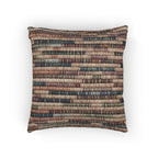 Woven Stripe Throw Pillow Jewel Tone Teal Blue Plum Rust Farmhouse Cushion Basket Weave Inspired Design Boho Living Room…
